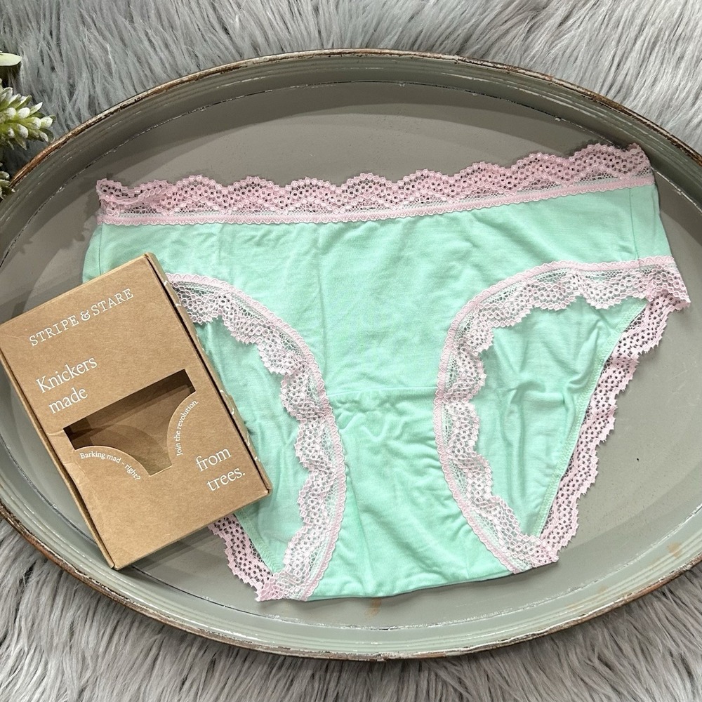 Free People Stripe & Stare Modal Blend Mint/Pink‎ Knicker Size Small ($28)